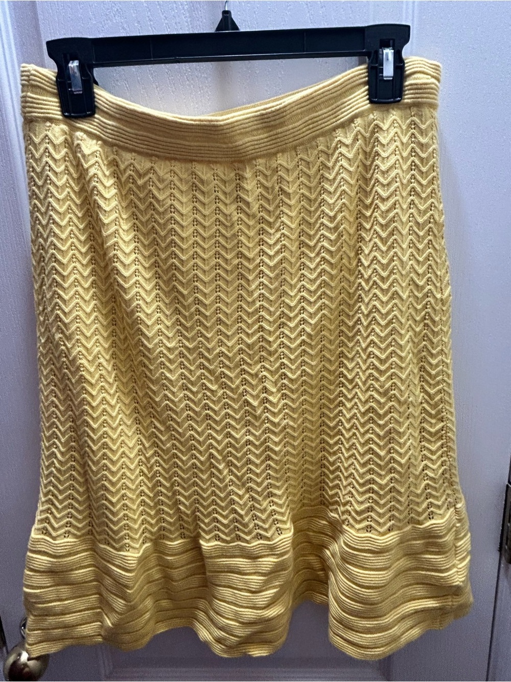 Vintage Banana Republic Grandmacore Yellow Knit A-Line Skirt